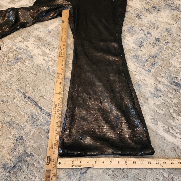 NWT Future Collective black sequin stretch flare pants.  Women's size 20W/22W - Picture 16 of 16